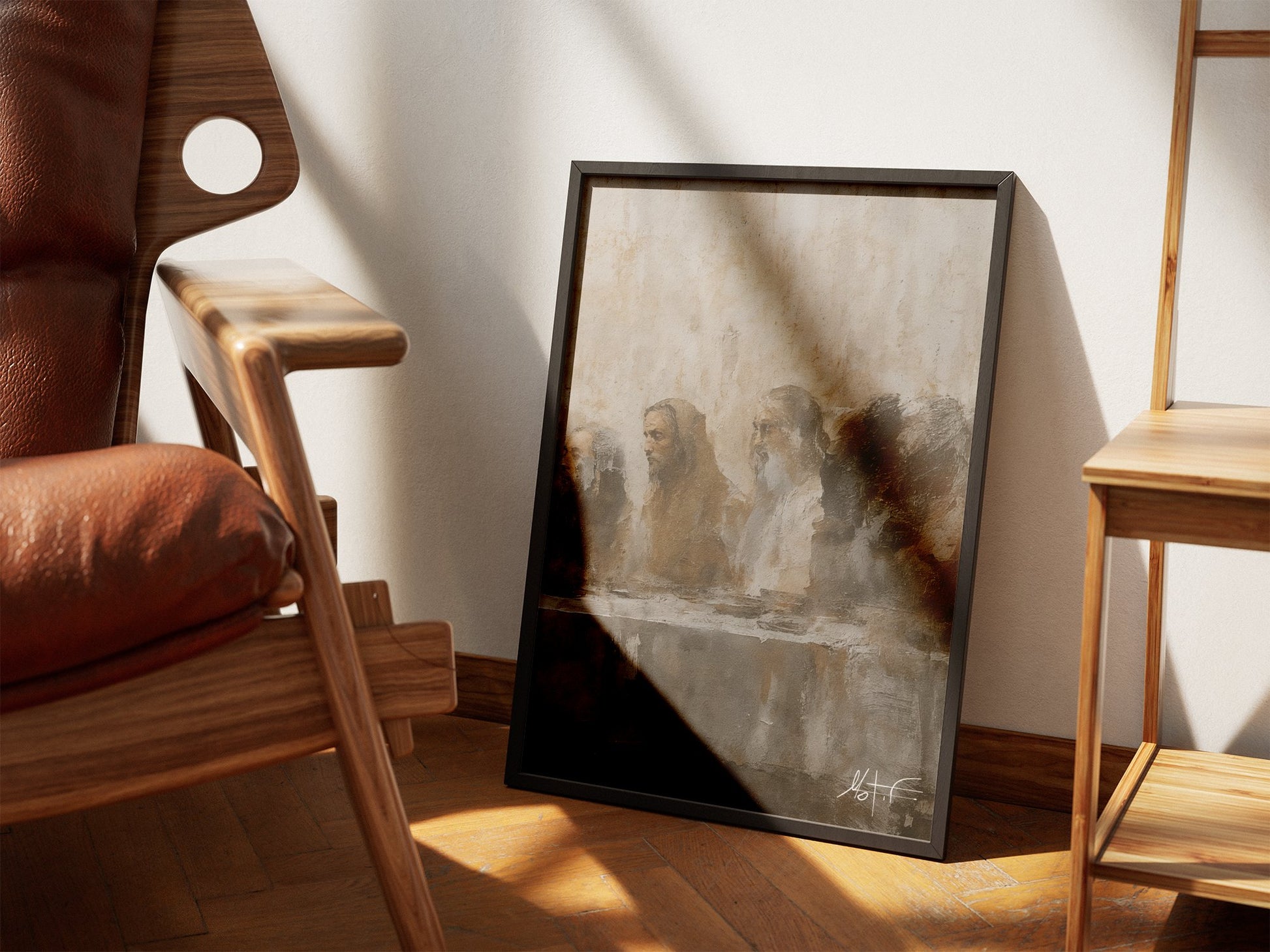 Last Supper 3 Poster framed in beautiful sunlight