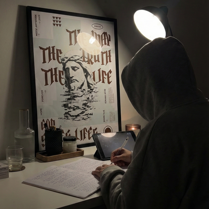 faith in fragments in desk setting